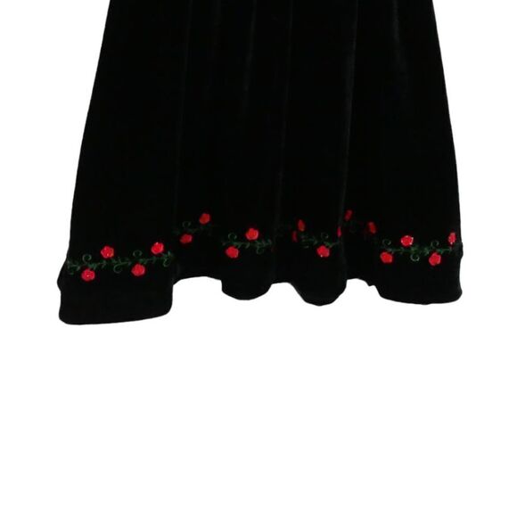 Blueberry boulevard Short Sleeve Black Velour Embroidered Dress Size 2T - Picture 5 of 7